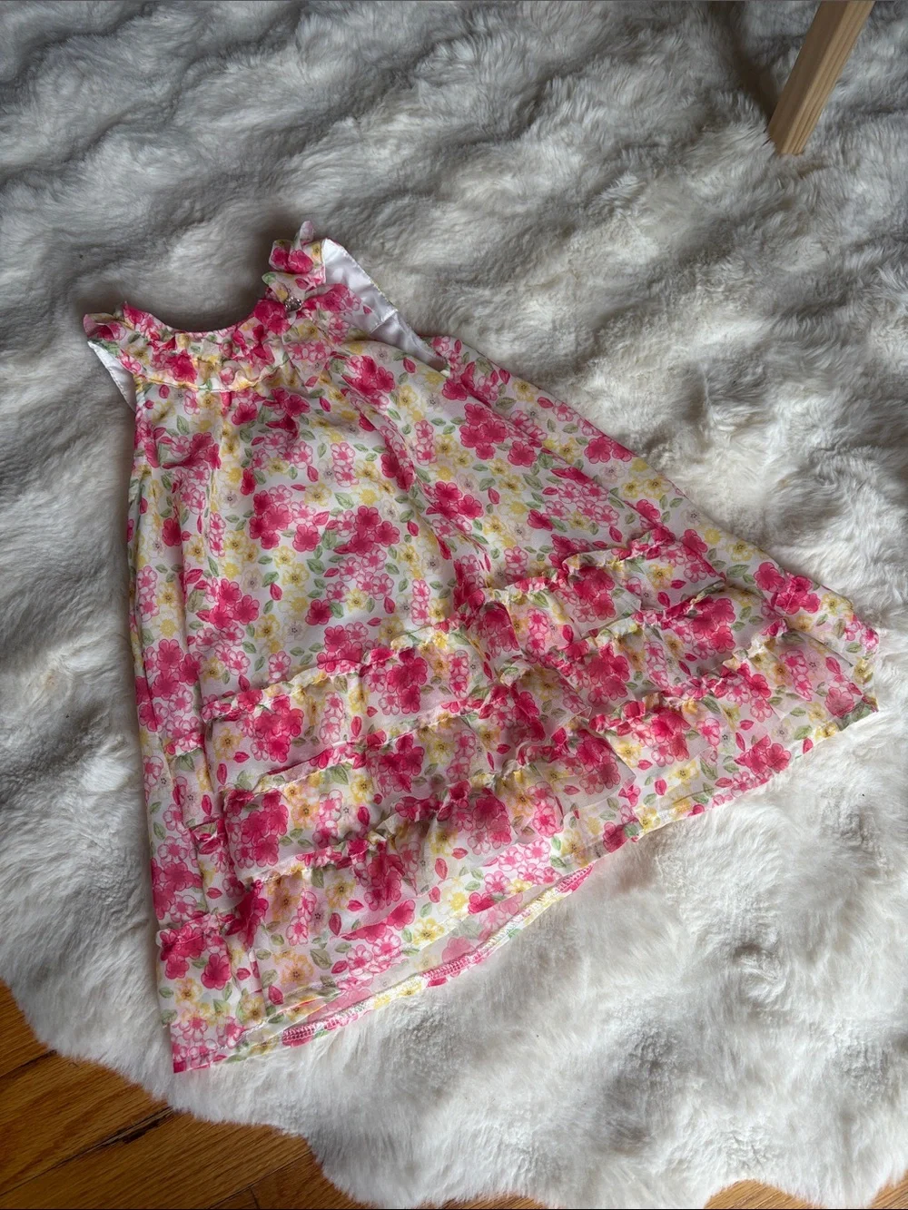 Blueberi Boulevard Pink Floral Ruffle Sundress